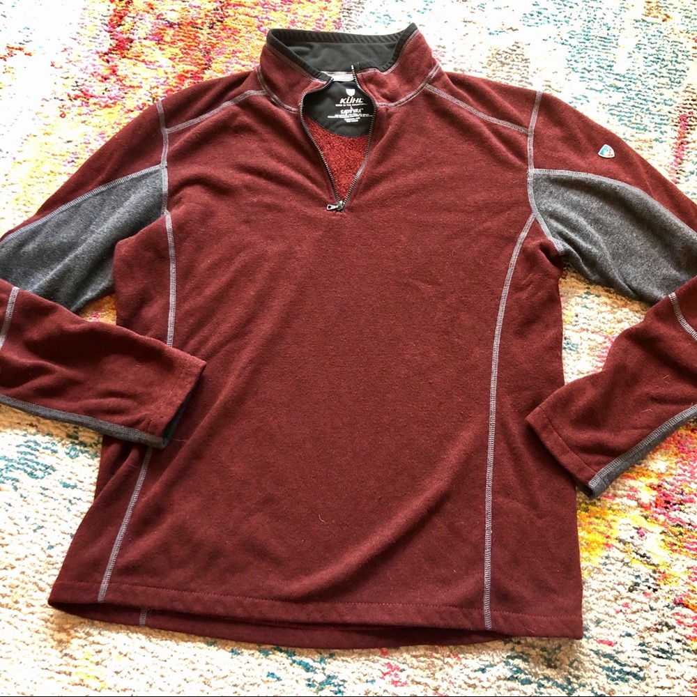 Kuhl Quarter Zip Maroon Pullover Large Men Revel
